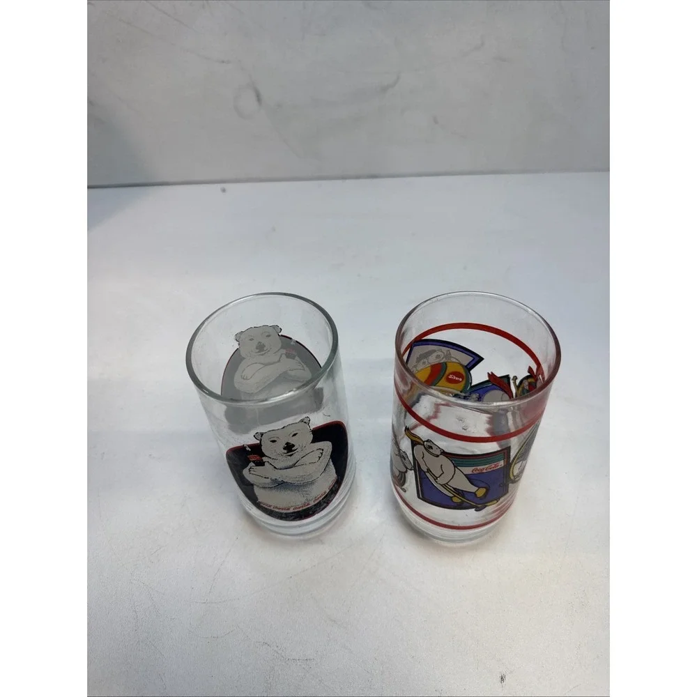 Coke-Cola Vintage 1995 & 1997 Multicolor Glasses Original Collectibles